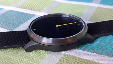 With its tiny LCD screen off, the Vívomove HR looks like a plain old watch.